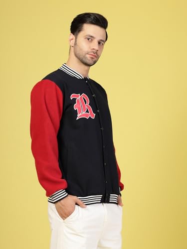 Image of Rigo Varsity Jacket for Men | Streetwear Varsity Jacket | Puff Print Varsity Jacket | Oversized Varsity Jacket for Men