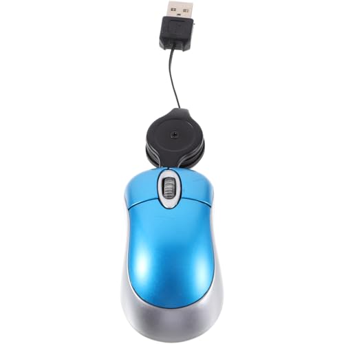 Ratón óptico mini ambidiestro con cable retráctil para mayor comodidad