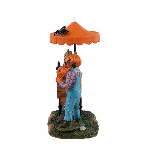 Spooky Town Pumpkin Patch Vendor figura gris para aldeas Halloween 4