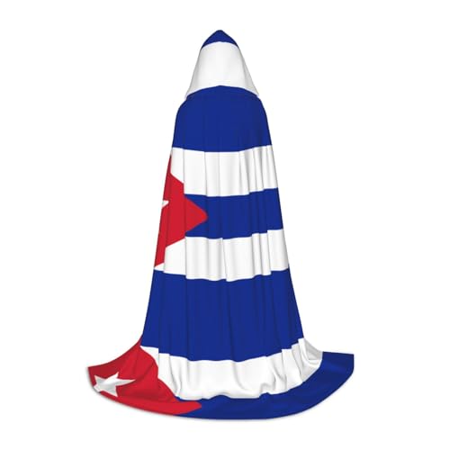 PHAYAH Capa con capucha para adultos, diseño de bandera cubana, para bailes de máscaras, cosplay, Halloween, bruja, Navidad, fiesta, bata, talla S