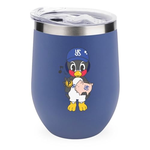 ワインタンブラー つば九郎day 東京ヤクルトスワローズ 野球応援 卵殻カップ タンブラー 350ml U字型 コーヒーカップ 蓋付き ステンレス製 魔法瓶 保冷 保温 水筒 直飲み 応援グッズ プレゼント