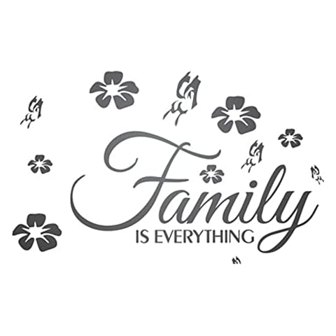 INCAUCA Family is Everything Wall Decor, 3D Acrylic Mirror Wall Decal Stickers Family Letter Quotes, Family Sayings Wall Decor Large, Inspirational Wall Art Stickers Lettering (Black) Cover