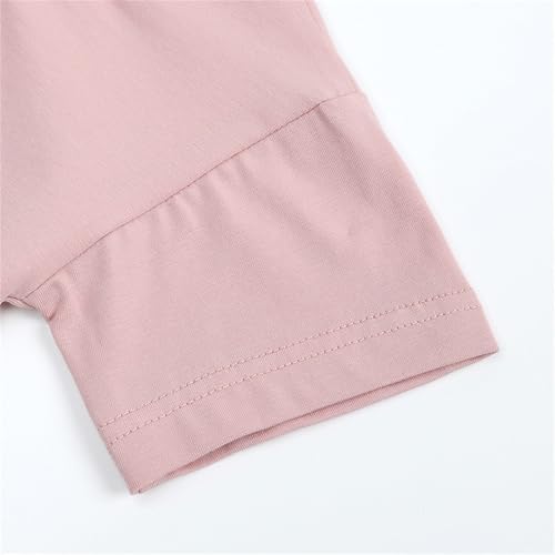 Cotton Athletic Outfits for Kids Girls Kit Short Sleeve Athletic 𝐏ajamas Sweatshirt Set Plain Tracksuit Clothes Suit3