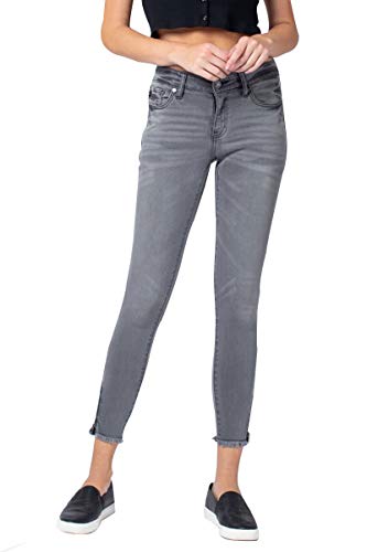Kan Can Women's Low Rise Ankle Skinny Jeans - Hem Detail - KC6051 LG 11/29