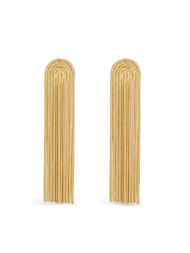 Boucles d'oreilles Waterfall pour femme en acier doré 18 carats avec fermoir poussette
