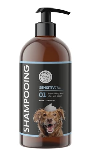Naturel Sensitiv Plus Shampoing Chien – Shampooing Chien Sensible et shampoing Chiot, Nettoyage Doux et au pH Neutre à Base d’Huile de Coco, sans...