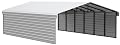 Arrow Carports Galvanized Steel Carport, with 2-Sided Enclosure, Compact Car Metal Carport Kit, 20' x 29' x 9', Eggshell