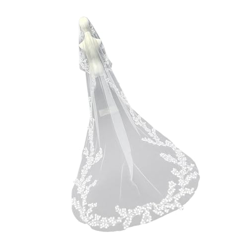 Voile de mariée cathédrale long sol accessoire de mariage cheveux 1 niveau - 4