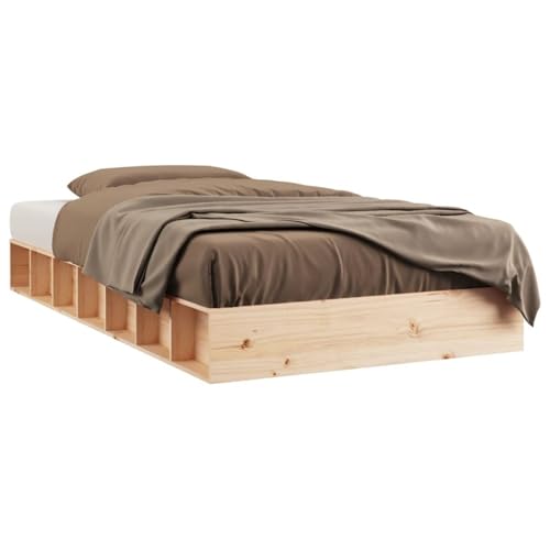 ATOMSTACK MAKER Cama de Madera Maciza de Pino Natural 75x190 cm - Armazón Bajo y Robusto Con Somier Integrado, Ideal para Dormitorios Pequeños o Con Techos Bajos (Sin Colchón)