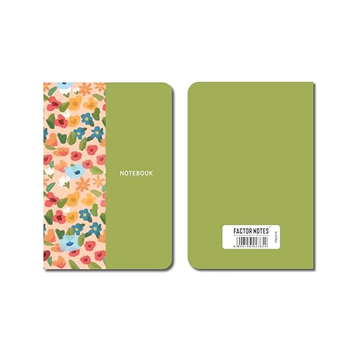 Image of FACTOR NOTES A6 Notebook (Wildflower & Olive) | Ruled, 160 Pages, 90 GSM Thick Paper | Cute Aesthetic Notebook for Women