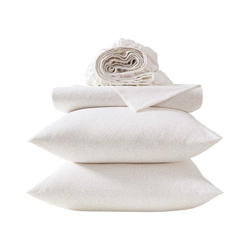 Image of Laura Ashley - King Sheet Set, Crisp & Cool Cotton Percale Bed Sheets, Deep Pockets, Bedding with Matching Fitted Sheet & Pillowcases (Chelsie Vine Yellow)