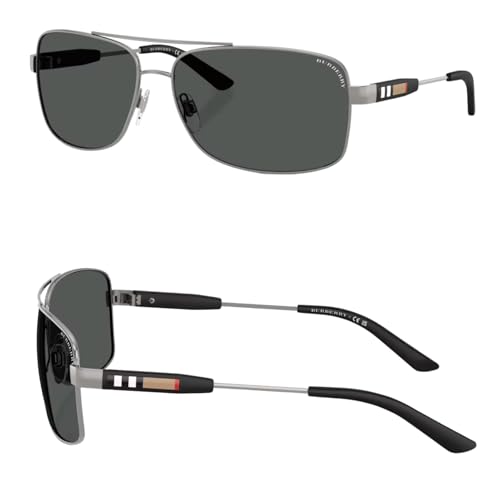 BURBERRY BE3074 Rectangle Shape Acetate Sunglasses with eSHADES Luxury Eyewear Kit Bundle