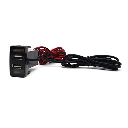 USB Socket Port with Audio Socket for Toyota Vigo Series - MOTONG Car USB Adapter for iPhone X/8/7/6/5, iPad, Samsung,LG,Huawei and More (USB Port+Audio)