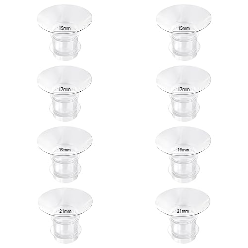 Image of Vcekract Flange Inserts 15/17/19/21mm 8PCS, Compatible with TSRETE, Medela, Momcozy S9/S9Pro/S12/S12Pro Wearable Breast Pump, Reduce 24mm Tunnel Down to Correct Size
