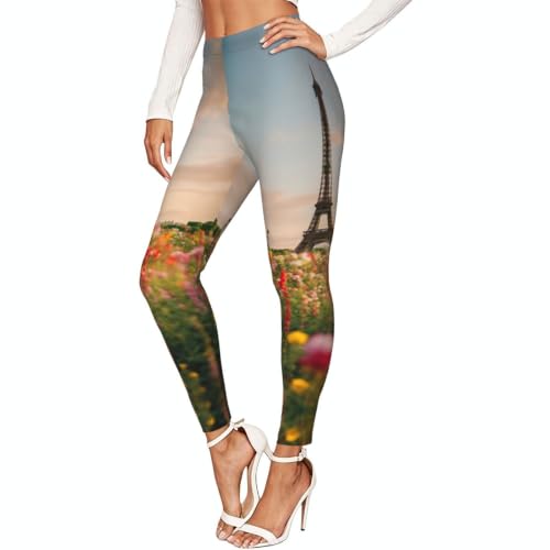 Leggings de la Torre Eiffel para mujer: mallas deportivas de compresión suave