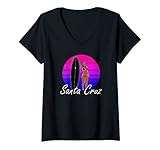 donna santa cruz ca surfer surf abbigliamento uomo donna regalo grafico maglietta con collo a v