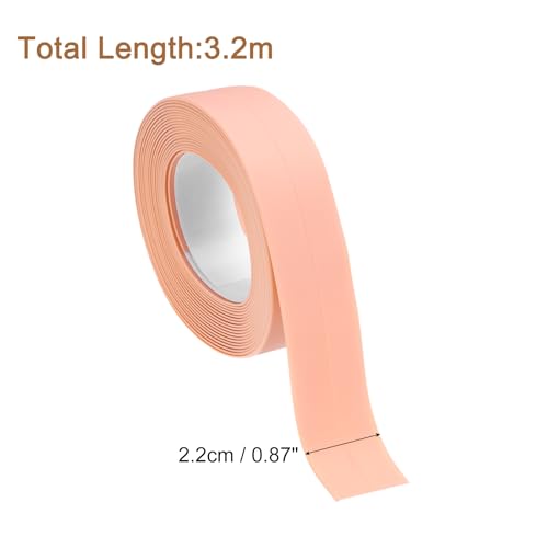 Image of uxcell 4 Rolls Pink Caulk Sealant Strip Waterproof Self Adhesive 0.87 inch x 10.5Ft Toilet Caulk Tape, Bathtub Caulk Sealing Strip for Kitchen Countertop, Sink, and Floor Edge Protector