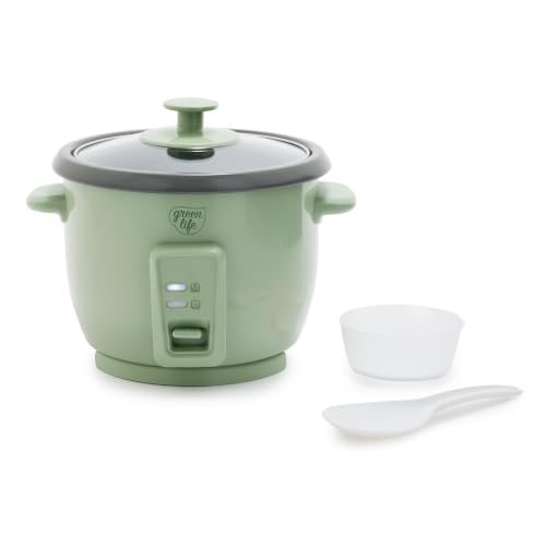 GreenLife 3-Cup Rice Cooker with Nonstick Pot