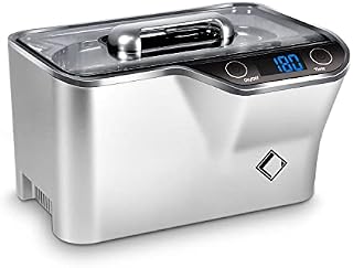 LifeBasis CDS-100 Ultrasonic Cleaner Jewellery Cleaner 600ML 42KHz,Silver Cleaner with Cleaning Basket Watch Stand for Jewelry Necklace Ring Glass Watch Denture Guin-ness Surger CansSilver