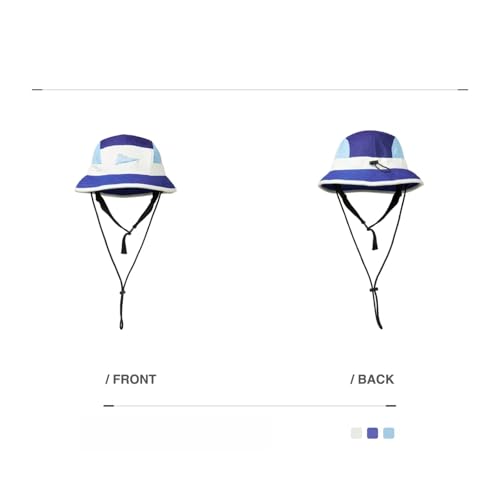 Image of Color-Blocked Fisherman Style Sun Hat for Outdoor Camping, Surfing & Vacations - Wide Brim, UV Protective, Anti-Slip