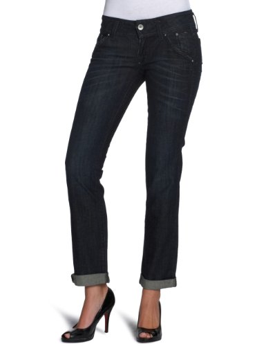 Fornarina Mujer Skinny/Slim Fit Jeans Azul Blue - Blau (Dark Vintage Wash with 3D Mustaches Effect) 26W/32L