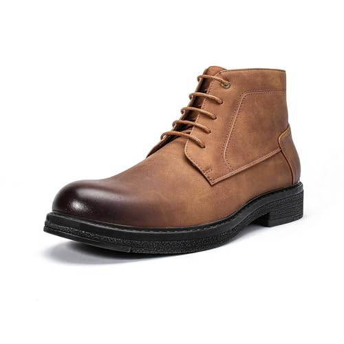 AUSTIN MILL Mens Casual Dress Ankle Boots Lace Up Chukka Boots for Work Walking Office Daily Wear Brown