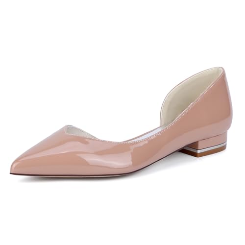 Chaussures Ballet Lates Pointu en Finition Soignée Élégantes pour Mariage