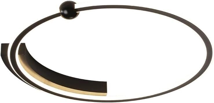 LABLADUO Lámpara de techo LED, Luces de techo de hierro y silicona negro, estilo italiano moderno, LED, tres colores, intensidad variable, ideal para salón, dormitorio, oficina o sala de estudio. (43