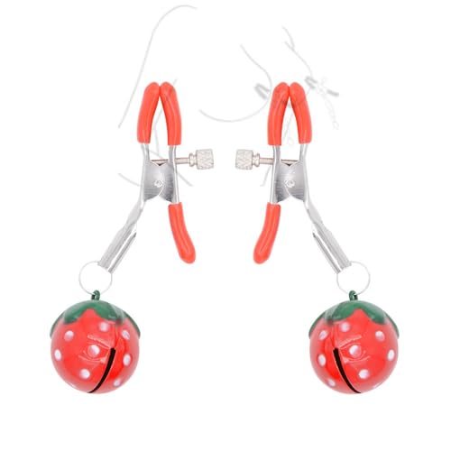 Mini cloche de fraise rouge suspendue HUNTVE avec clip en métal grand modèle