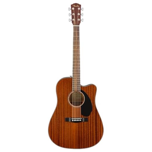 Fender CD-60SCE Dreadnought Guitarra Acústica Electrificada, Caoba Natural, Incluye cursos virtuales gratuitos en Fender Play