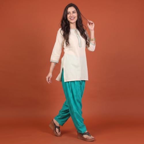 Image of FASHION GALLERY Women's Rayon Relaxed Fit Patiala Salwar with Full Length Drawstring Closure Type and Flexible Waist | Patiala Pant for Woman Free Size Fit Upto XXL