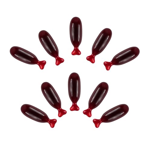 GloomGlo Fake Blood Capsules Pill Vampire Capsules Horror Funny Toys for Halloween Fancy Dress Joke Party Trick Favors (10pcs)