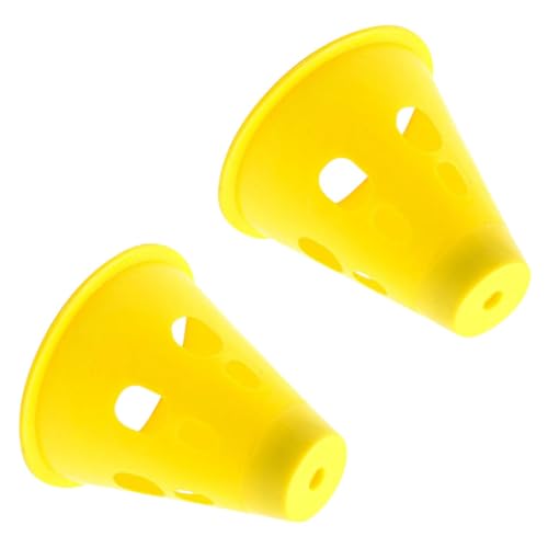 POPETPOP Tapas De Advertencia para Clavos De Carpa 2 Piezas Amarillas, Cubierta Protectora Duradera De Plástico, Luz De Advertencia Portátil para Camping Infantil y Actividades Al Aire Libre