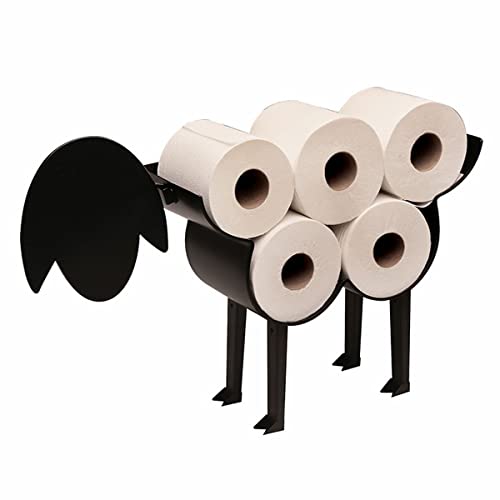 Porte Papier Toilette Sur Pied Porte Rouleau Papier Toilette En Métal Noir Support Papier Toilette Mural Pour Salles De Bain Mouton Décoratif Porte Papier Hygienique (C) Cover