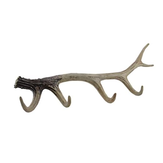 Zeckos Large Faux Deer Antler Decorative Wall Hook Hanging