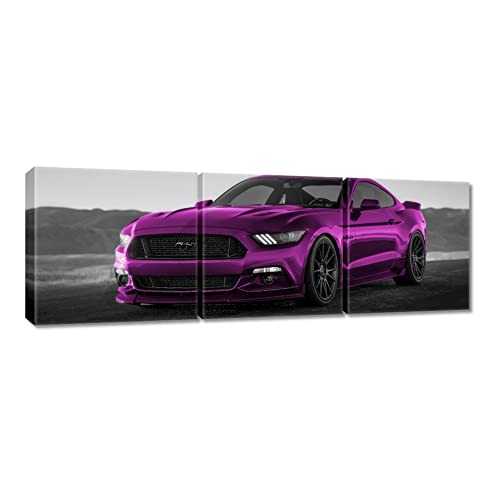 Toile Imprimée Ford Mustang 120x40cm | Cadeau Idéal pour Passionné Auto et Déco Maison