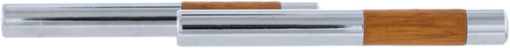 United Pacific 70039 Chrome & Walnut Tube Door Lock Knobs, Chrome Plated, Inside Thread 8-32, Easy Twist On Application - Pack of 2