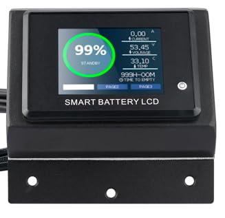 Battery Monitor, 2.8" Color Screen RV Monitor with 16ft Shielded Wire, RS485 Interface Support High Low Voltage Programmable Alarm for 8-100V Lifepo4, Lithium Sealed Battery