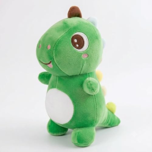 Image of Classic 30cm Green Dinosaur Plush Toy - Soft Puffy Stuffed Green Dino Soft Toy & Snuggle Companion