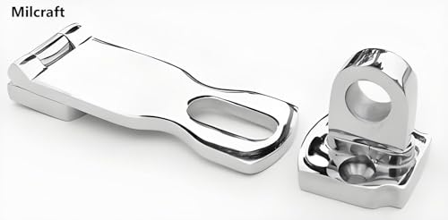 Marine Grade Stainless Steel Heavy Duty Door Hasp with Turning Padlock Eye Mount - Image 7