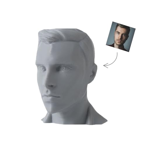 Custom 3D Printed Photo Statue 5.91" Memorial Figurine