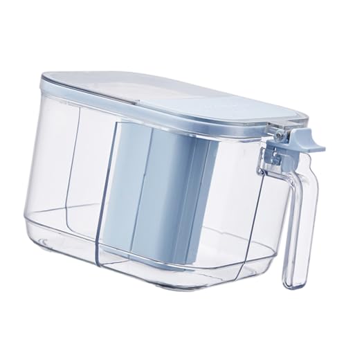 Dispensador de condimentos funcional transparente de 4 secciones con tapa hermética para salero, pimienta y necesidades de horneado, encimeras de cocina, organizadores de condimentos