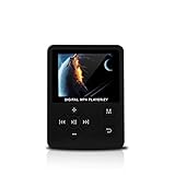 【Diseño duradero y moderno】 Este reproductor MP3 con Bluetooth tiene una pantalla a color de 1.8 pulgadas, superficie de espejo resistente a los rasguños. Cuerpo de material mate, antideslizante, estilo MP3 simple. Batería de polímero de litio de 180 mAh incorporada para 6-8 horas de reproducción continua.