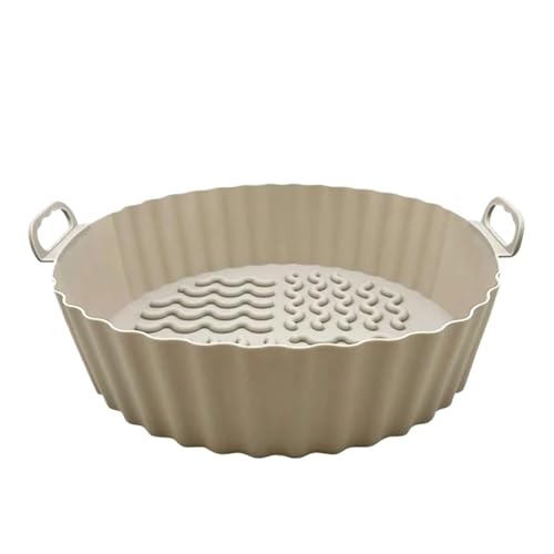 Moule silicone pour friteuse à air plat rond gris compatible micro-ondes