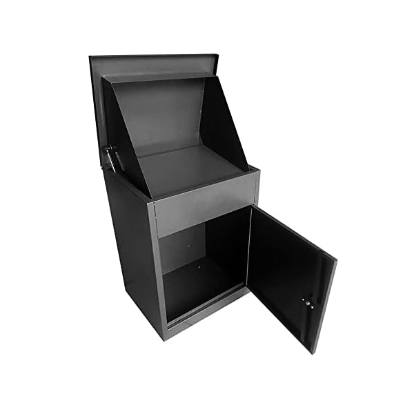 Wall Mounted Parcel Drop Box , Black Lockable Delivery Box for Parcels
