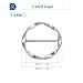 QUARKZMAN 2 Stück T-Shirt Clips, 34mm(1-5/16") Runder Metall Seidenschal Ring Clip, Kleidung Knoten Schnalle Ring Wickelhalter für Damen Schal, Lockeres T-Shirt, Hell Silber