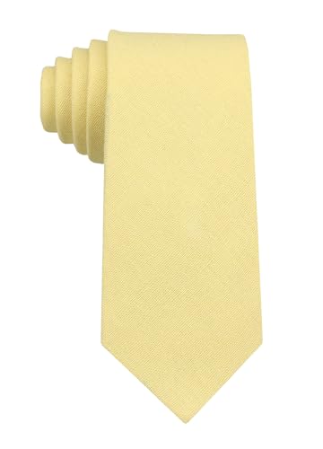 Image of Mens Solid Linen Ties - Slim Pattern Necktie for Men Wedding Groomsmen