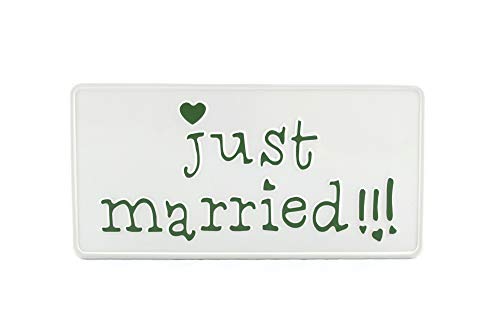 Targa con scritta “Just Married US USA” in rilievo...