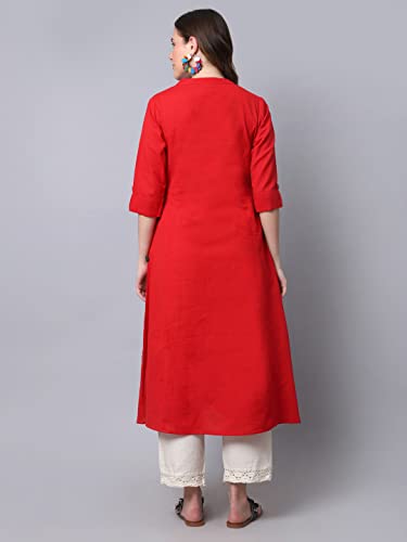 Image of Pistaa's Women's Cotton Regular Fit Casual Kurta