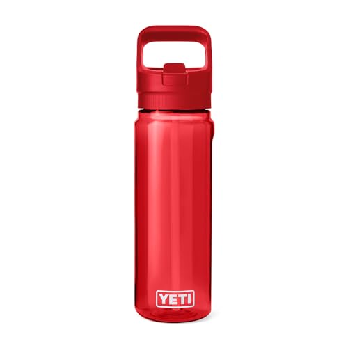 Image of YETI Yonder 750 ml /25 oz Water Bottle with Yonder Straw Cap, Rescue Red